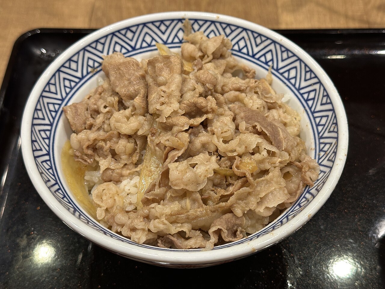 吉野家の牛丼の提供例